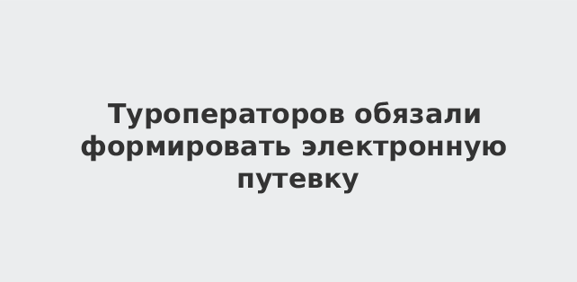 Госдума приняла законопроект системе электронных путевок.
