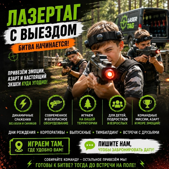 Лазертаг - активный отдых для всех возрастов.