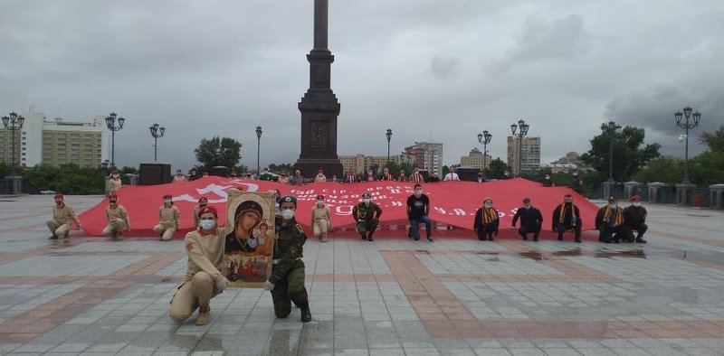 Трёхсотметровую Георгиевскую ленту и знамя Победы привезут в Читу 3 июля