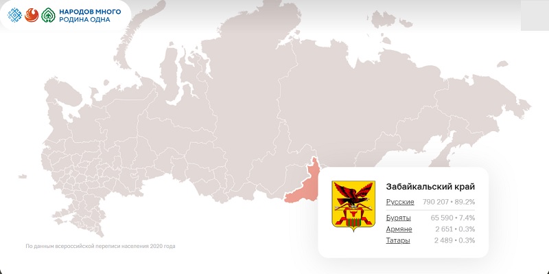 Забайкальский край внесли на интерактивную карту народов России.